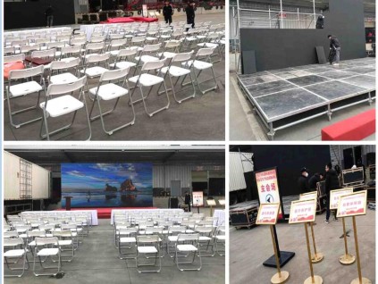 西安長安區桁架舞臺注水旗,LED搭建.會展桌椅電視機音響租賃