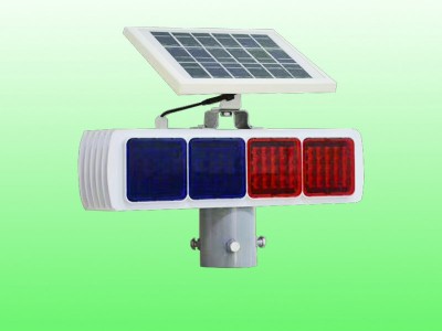 江門分體式太陽能警示燈 紅藍(lán)太陽能爆閃燈報價