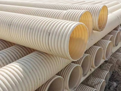 DN315PVC雙壁波紋管下水道排污管 打孔波紋管穿線滲透管