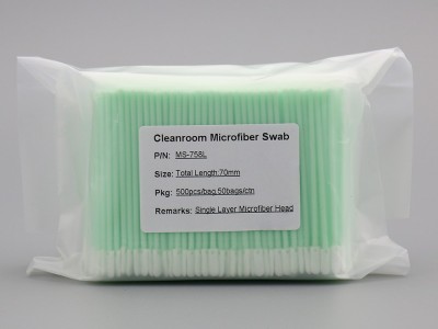 MS758L短桿單層超細纖維布頭無塵凈化工業棉簽清潔擦拭棒